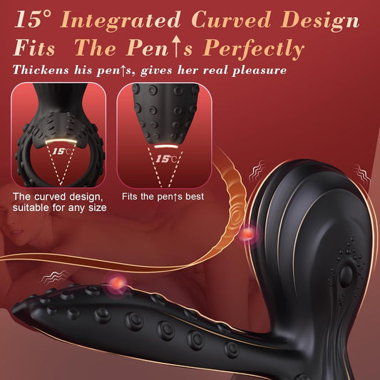 HeartCaptor Vibrating Cock Ring for Couples and Men | Dual Motor Intimate Wellness Device with Dual Stimulation