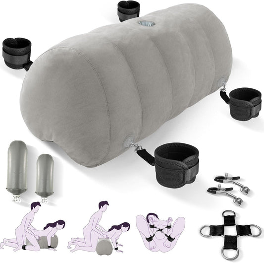 HeartCaptor Inflatable Position Cushion for Couples | Ergonomic Intimate Wellness Furniture with Toy Mount Attachment