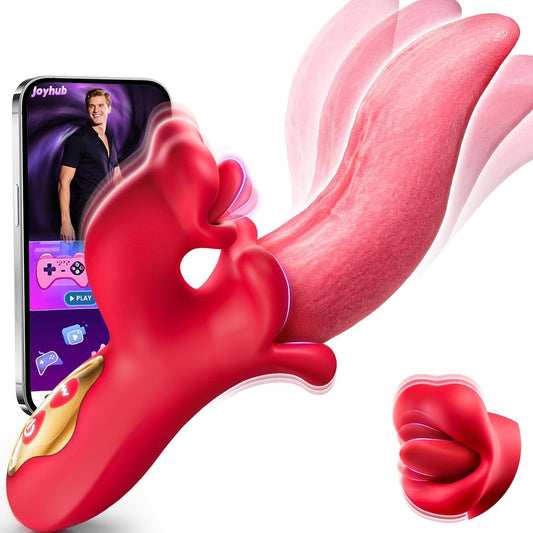 HeartCaptor Dual Stimulation Intimate Massager for Women & Couples | Rechargeable Silicone Device with Licking & Vibration Modes