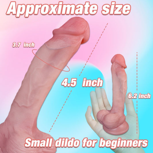 HeartCaptor Realistic Silicone Dildo for Beginners | 6-Inch Mini Intimate Training Toy with Suction Cup Base