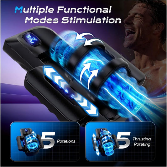 HeartCaptor Flyveus Smart Automatic Stroker for Men | Personal Wellness Device with 10 Thrusting & 5 Rotating Modes