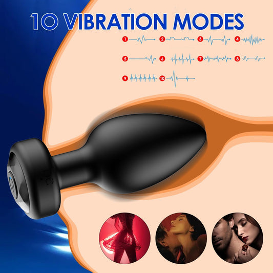 HeartCaptor Remote Control Anal Vibrator & Butt Plug Kit for Men & Couples | USB Rechargeable Silicone Prostate Massager with 10 Modes