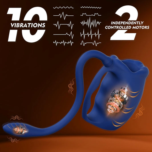 HeartCaptor 3-in-1 Smart Male Stroker for Him | Dual-Motor Personal Wellness Device with Detachable Anal Plug