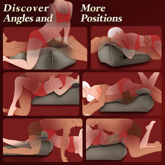 HeartCaptor Inflatable Position Wedge Pillow for Couples | Ergonomic Velvet Intimate Support Cushion for Enhanced Comfort