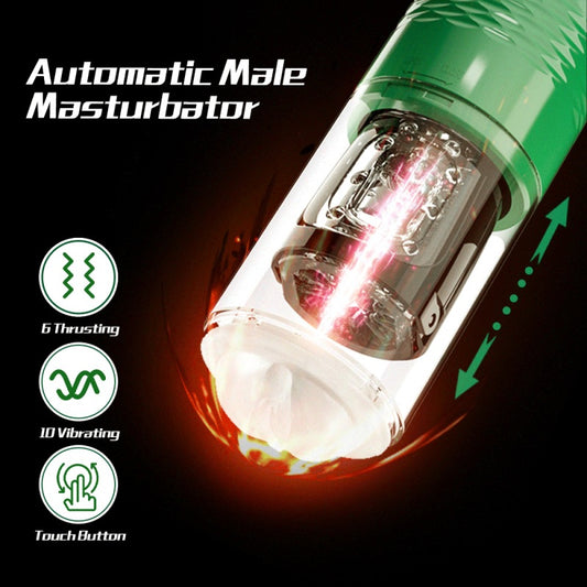 Luoge 383 Green Diamond Telescoping Vibrating Masturbator for Men