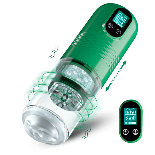 Luoge 383 Green Diamond Telescoping Vibrating Masturbator for Men