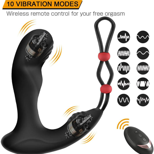 9-Frequency Remote Control Prostate Massager for Enhanced Pleasure