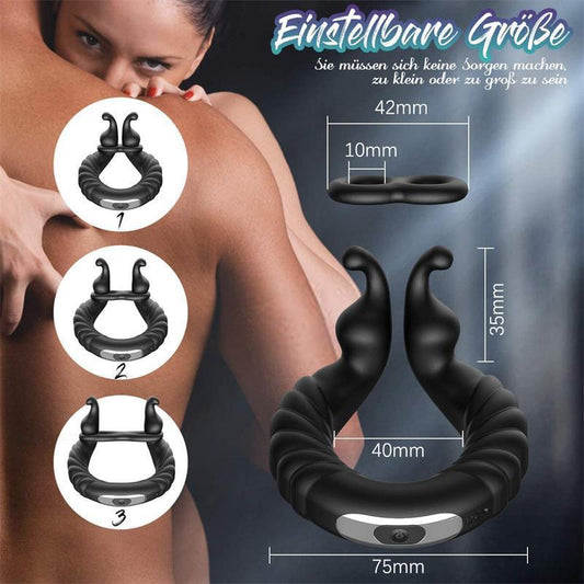 Rechargeable Vibrating Dual Penis Ring for Enhanced Intimacy