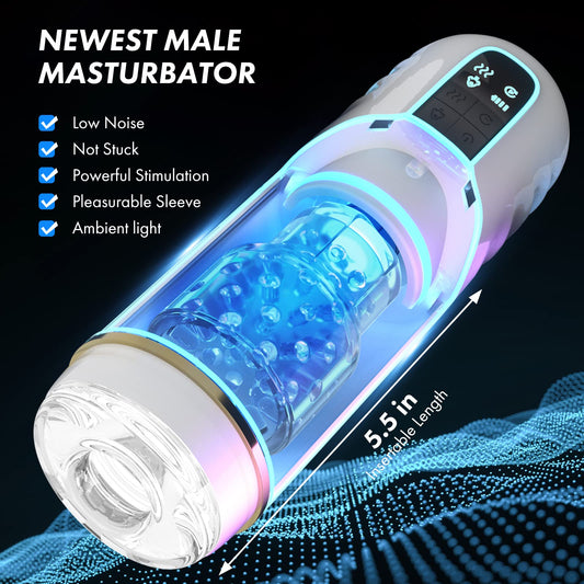 Advanced Telescopic Masturbation Cup with 10 Vibrating Modes
