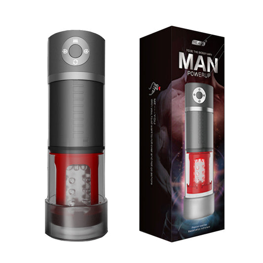 Silicone & ABS Male Masturbation Cup with Suction and Rotation Features