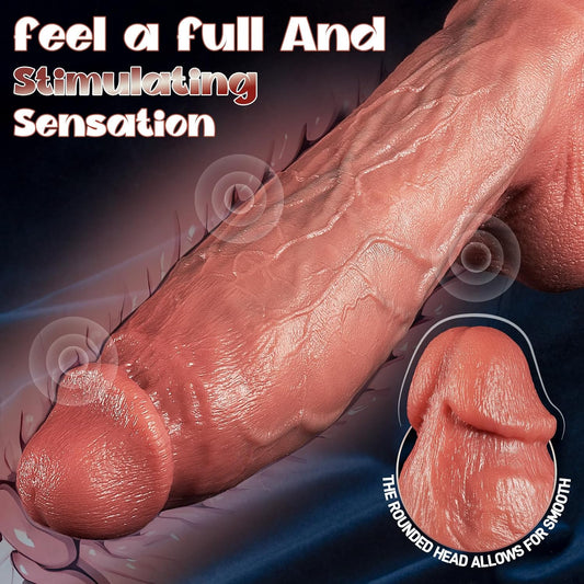 HeartCaptor Realistic Dual-Density Silicone Dildo for Size Enthusiasts | Large Girth & Suction Cup for G-Spot Play