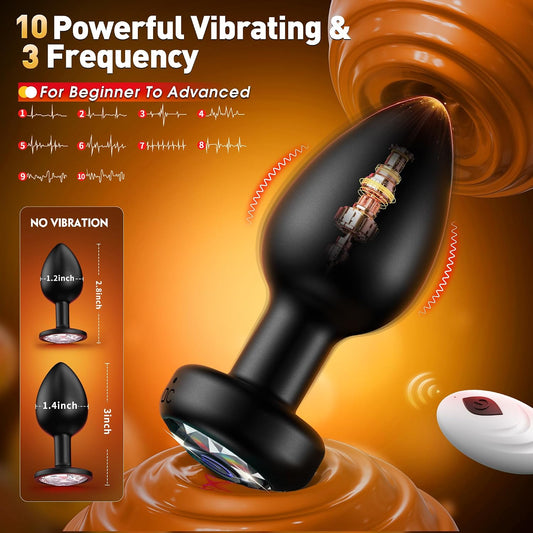 Yolodit Anal Plug Set for Men and Women | 3 Silicone Vibrating Butt Plugs with Remote Control and 10 Speeds for Prostate Massage
