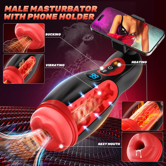 HeartCaptor Smart Male Stroker for Him | App-Controlled Personal Wellness Device with Heating and Sucking Features