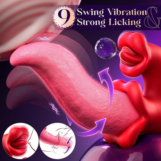 HeartCaptor Dual Stimulation Intimate Massager for Women and Couples | Rechargeable Silicone Device with Licking and Vibration
