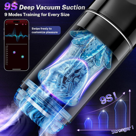 HeartCaptor Multi-Functional Automatic Male Stroker for Men | Rechargeable App-Controlled Intimate Wellness Device with Vacuum Feature