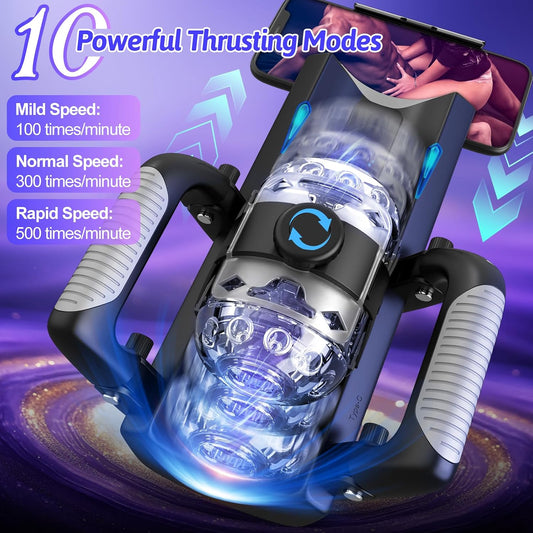 HeartCaptor Automatic Male Stroker for Him | Personal Wellness Device with Adjustable Tightness and Foldable Handles