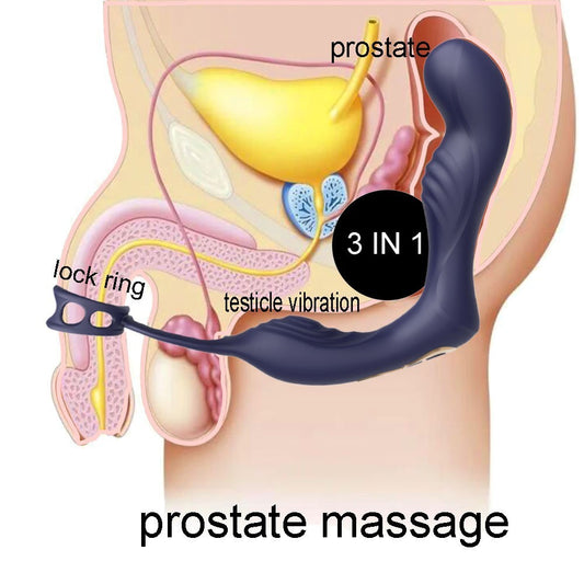 Advanced Prostate Stimulator with Dual Penis Ring for Enhanced Pleasure