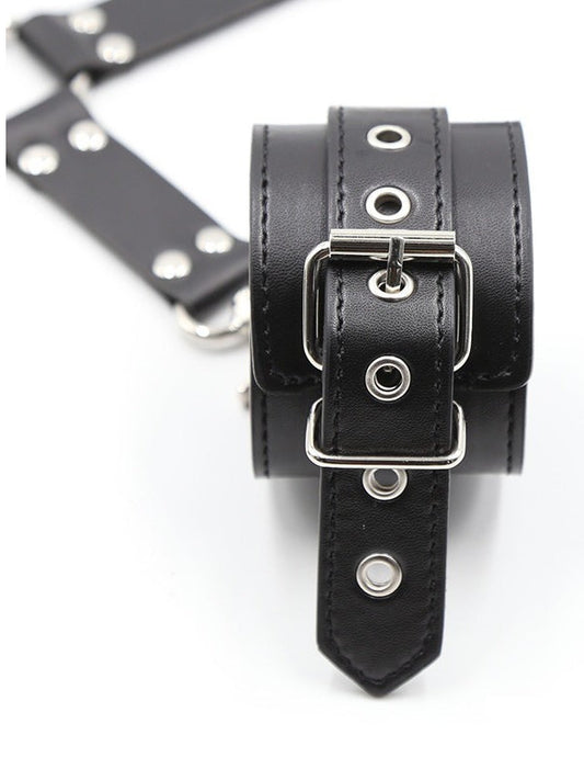 Leather Cross Hand Binding Rack with Adjustable Cuffs
