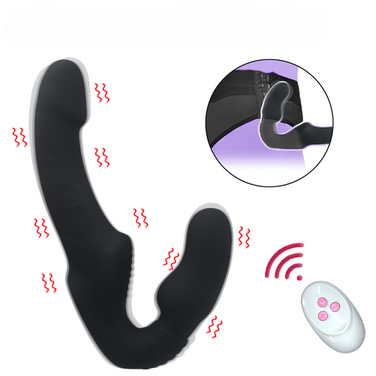 10-Speed Silicone Strapless Strapon Dildo Vibrator for Couples and Women