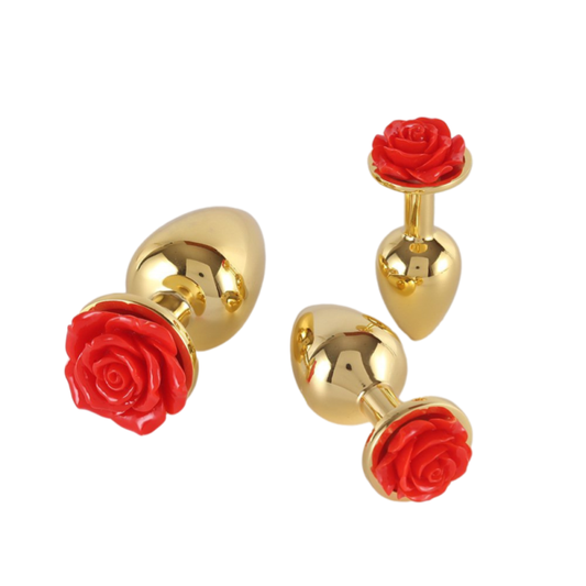 Metal Rose Design Anal Toy - Blooming Pleasure in 3 Sizes