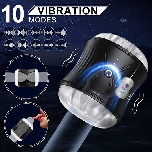 Jaffen 10-Frequency Vibration Penis Rolling Cup for Enhanced Pleasure
