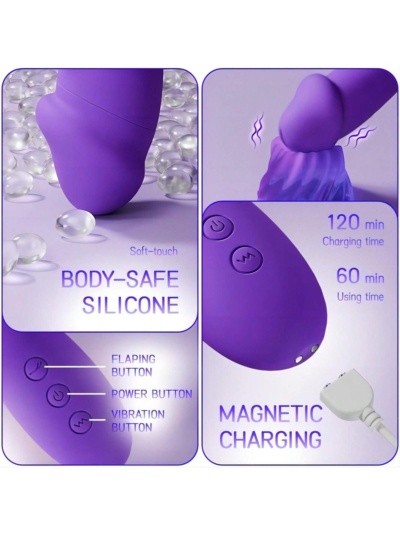 Thrusting Dildo Vibrator 3 In 1 G-Spot Stimulator - HeartCaptor