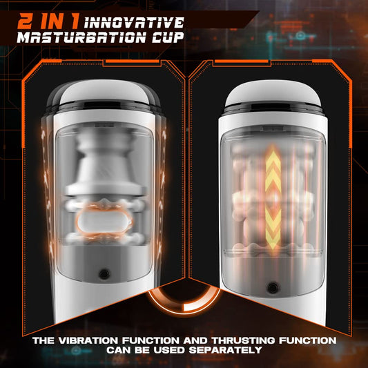 Advanced Dual-Function Masturbation Cup with Bead Ring Thrust