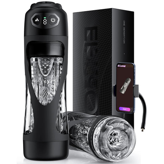 HeartCaptor Automatic Male Stroker 7.1 Inch Deep Sleeve with Phone Holder 7 Suction Vibration Modes