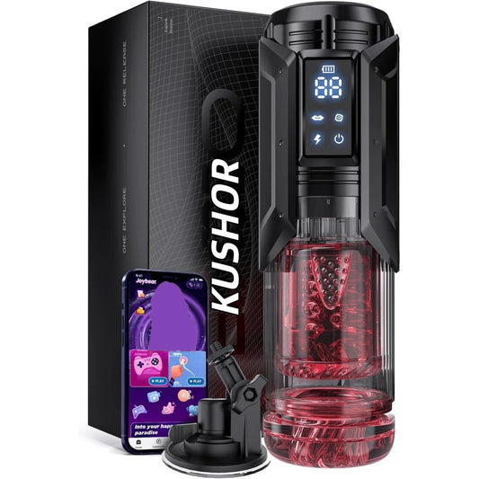 HeartCaptor APP-Controlled Electric Male Masturbator Cup with 7 Modes Waterproof Silicone Stroker