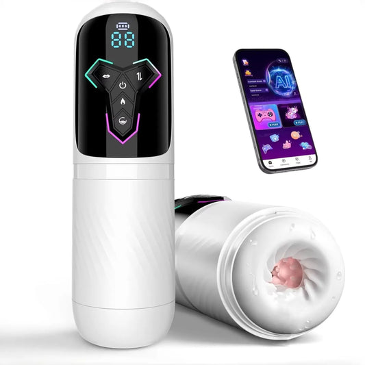 HeartCaptor Heating Automatic Male Stroker APP Control LCD Display 10 Vibration Modes Adult Device