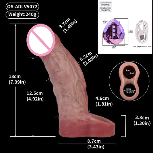 HeartCaptor Silicone Sleeve Extender for Men Delay Support Reusable Enhancer