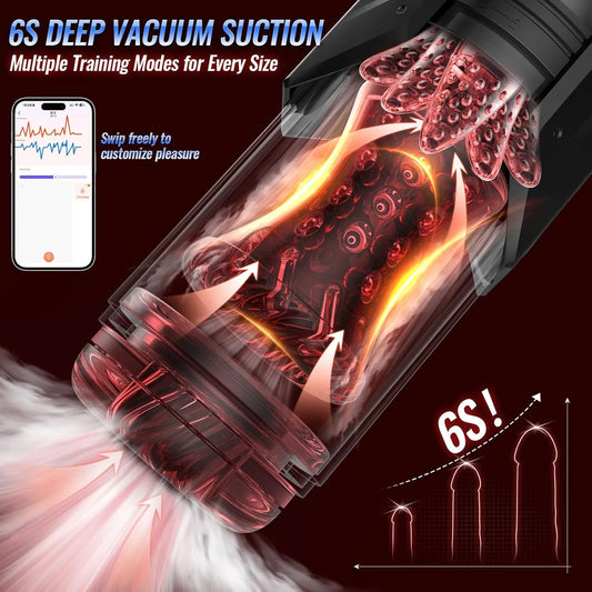 HeartCaptor APP-Controlled Electric Male Masturbator Cup with 7 Modes Waterproof Silicone Stroker