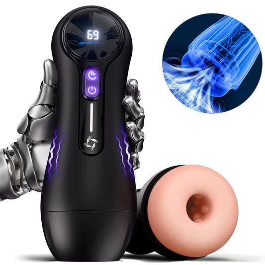 HeartCaptor Male Personal Massager with 4 Suction & 9 Vibration Modes LED Display Rechargeable