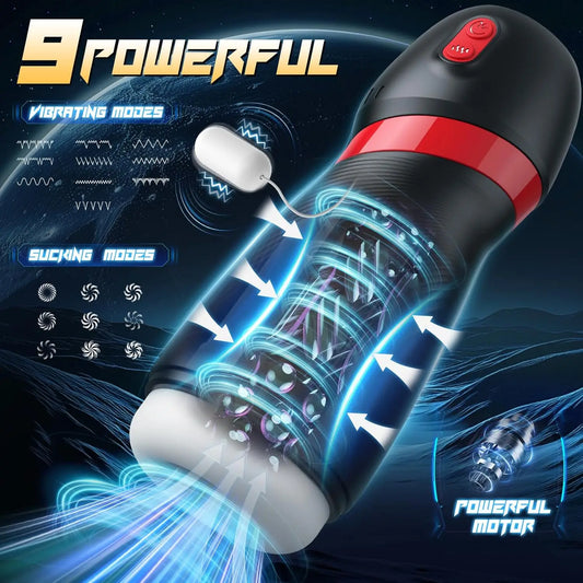 HeartCaptor Male Masturbator 9 Sucking Vibrating Modes APP Control Penis Pump 3D Textured Sleeve