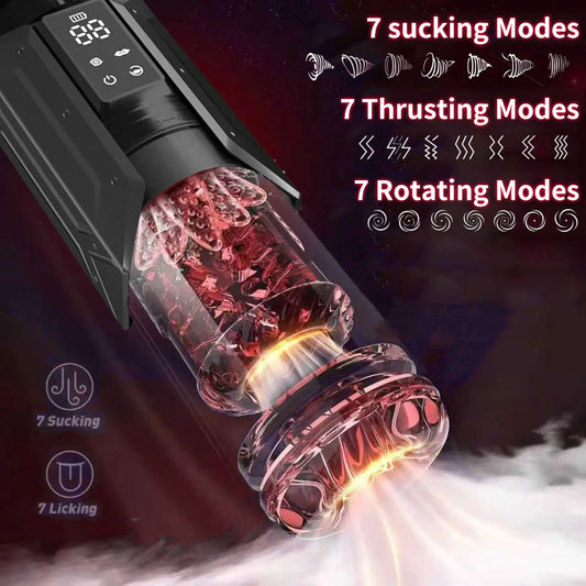 HeartCaptor 電動男性用マスターベーターカップ 7モード LEDディスプレイ 充電式 シリコンストローカー