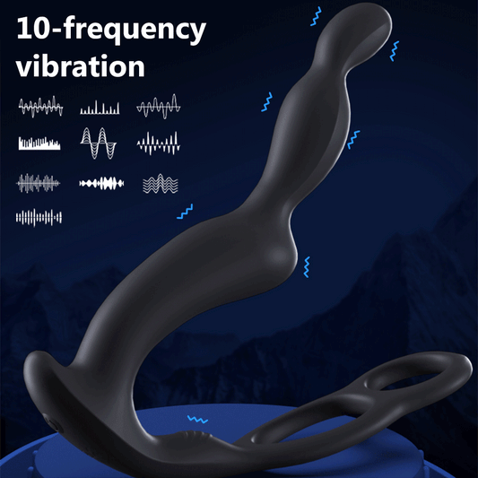 P-peak Wireless Remote Control Anal Beads with Penis Ring - Intimate Pleasure Enhancement