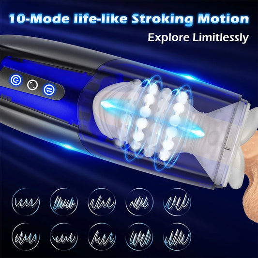 Automatic Rotating Telescopic Masturbation Cup for Intimate Pleasure