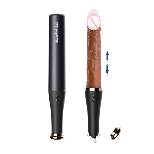 9.4 Inch Baseball Bat Shaped Dildo with Thrusting & Tongue Licking Features