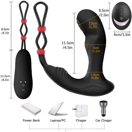 9-Frequency Remote Control Prostate Massager for Enhanced Pleasure