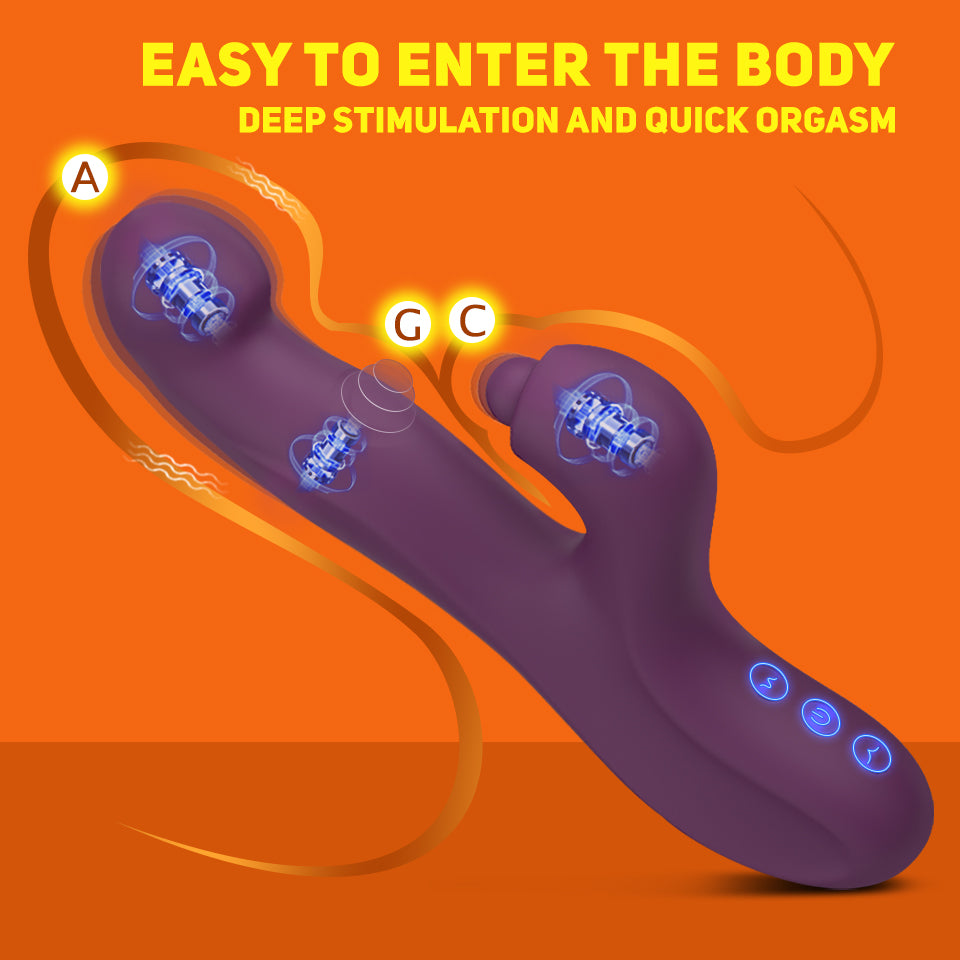 4-in-1 Rabbit G-Spot Vibrator with Heating Function - HeartCaptor