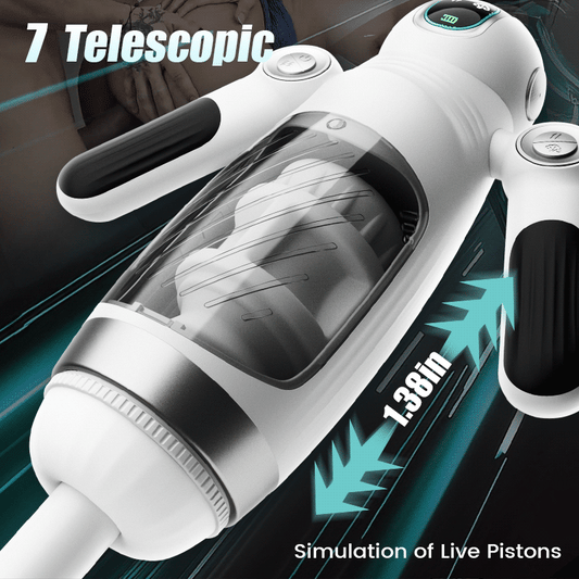 Advanced Telescopic Male Masturbator with LCD Screen and Squeezing Vibration
