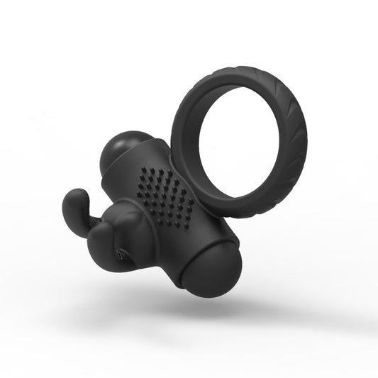 Silicone Resonant Rabbit Ear Lock Ring for Enhanced Intimacy