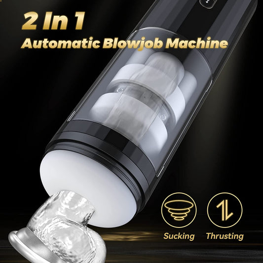 Hands-Free Telescopic Male Masturbator with Customizable Thrusts