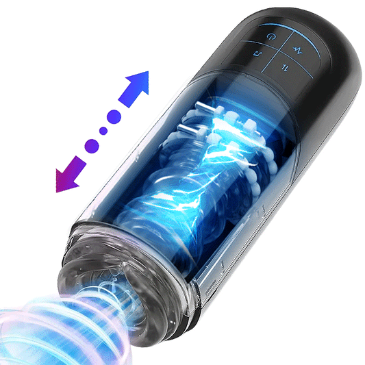 100% Waterproof Telescopic Rotating Male Masturbator for Discreet Pleasure