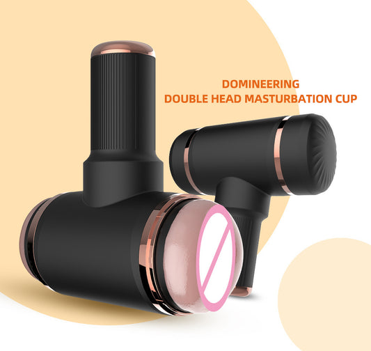 7-Frequency Telescopic Dual-Channel Masturbator Cup