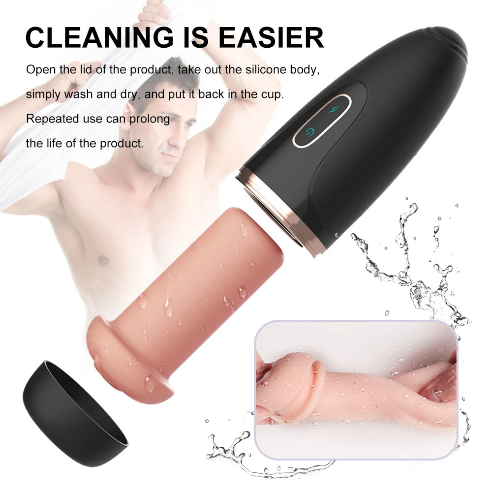 Male Masturbator with Vibration Realistic Blowjob Sex Toy for Men - HeartCaptor