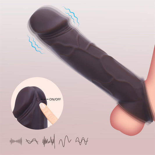 Realistic 10-Mode Vibrating Penis Sleeve for Enhanced Intimacy