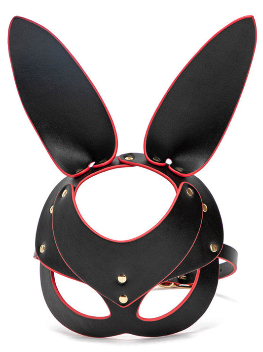 Premium SM Faux Leather Blindfold with Ear Muffs - One Size