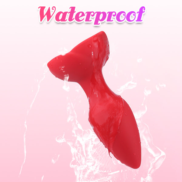 Silicone Rose Butt Plug with Remote Control Vibrator - HeartCaptor