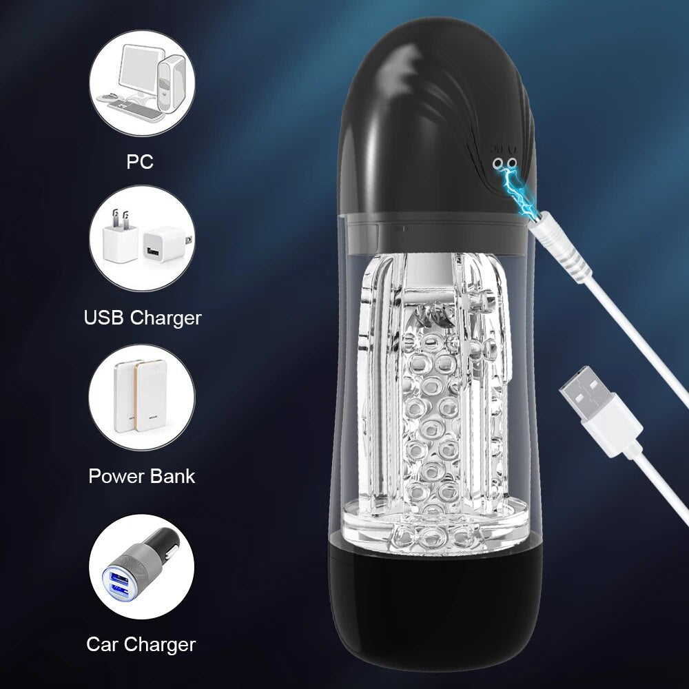 Automatic Sucking Male Mastubator with 7 Vibration Modes - HeartCaptor